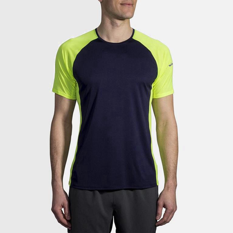 Brooks Stealth Australia - Men's Short Sleeve Running Shirt - Blue (692307-OUD)